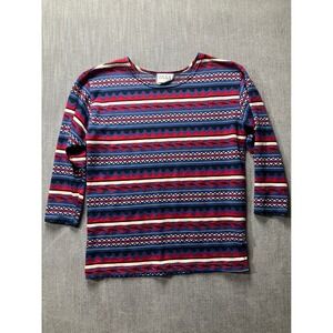 Jazz Sport California Womens Southwestern Geometric Knit Top 3/4 sleeves vintage